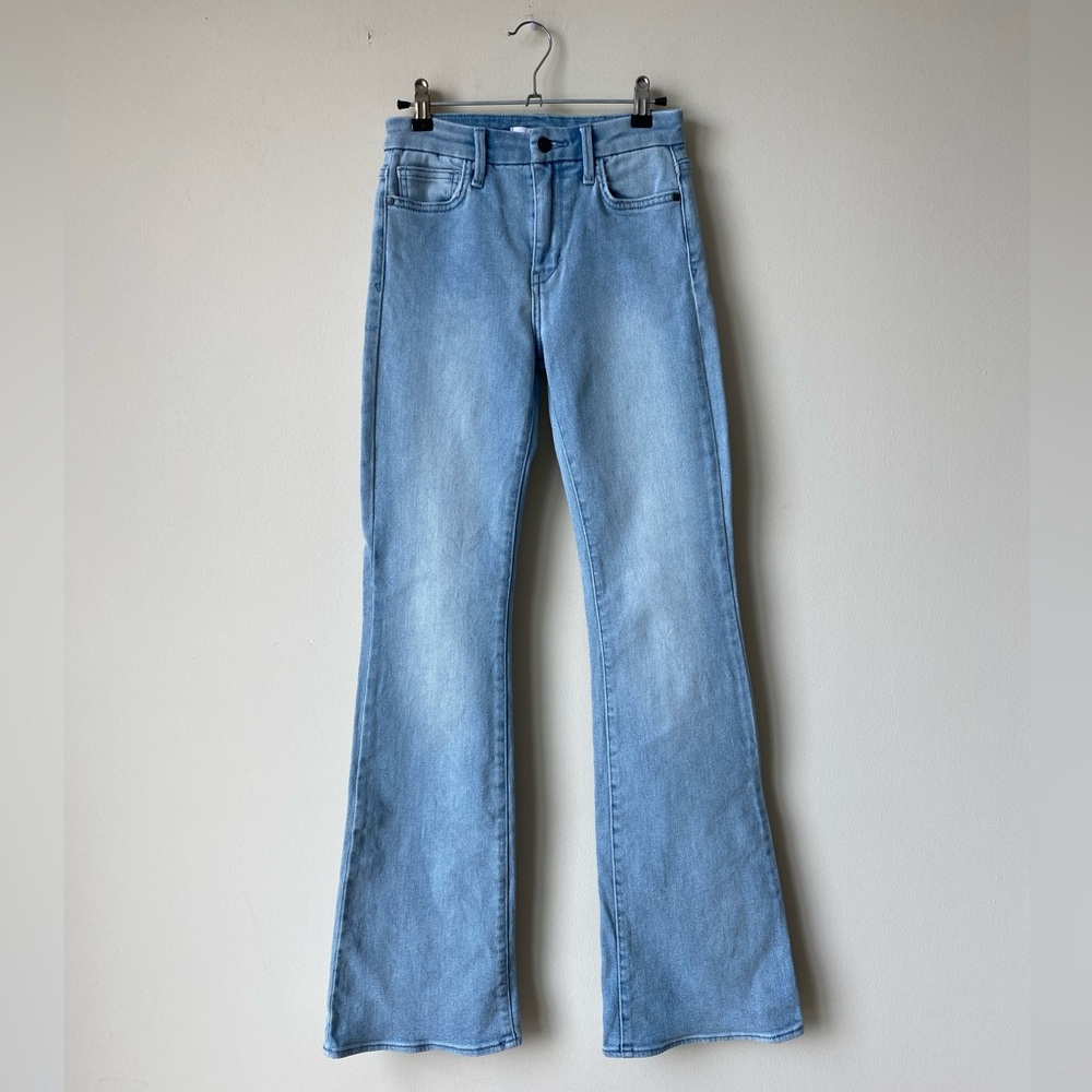 Sam Edelman High Rise Light Wash Blue Flare Denim Jeans